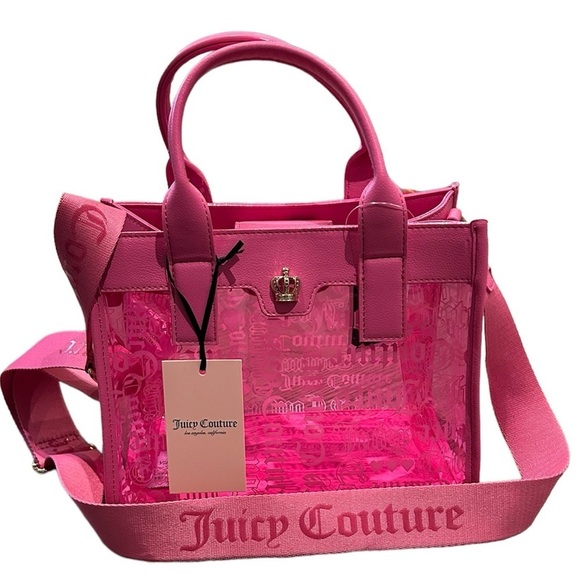 Juicy Couture Handbags - Juicy Couture Pink Clear Beachin Small Tote, Heart Juicy Pink, NWT